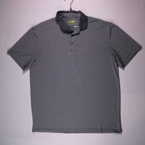 Propel Shirts‎ Mens Size L Gray Striped Golf Polo Bass Engineered With Stretch